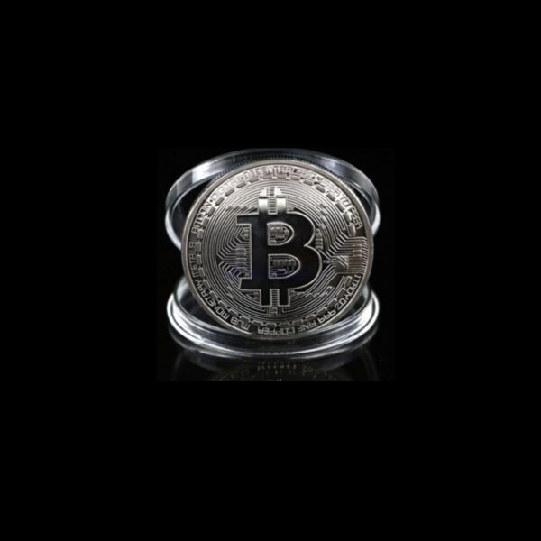 Bitcoin Moeda Comemorativa Física Prata Colecionador Presente - Valmar Import