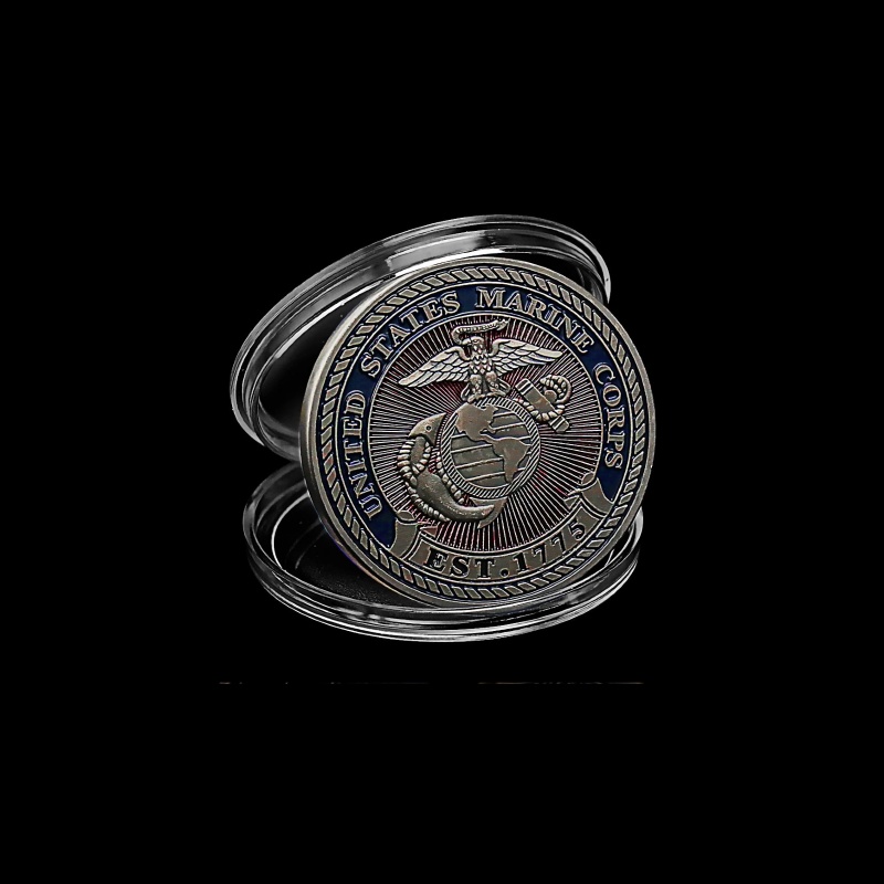 Moeda Comemoração Homenagem Lembrança Corpos Marinheiros EUA Devil Dog - Valmar Import