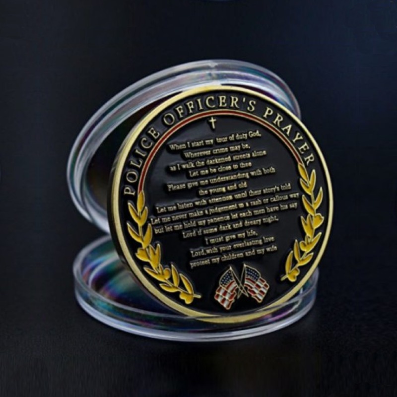 Moeda de comemoração, lembrança e homenagem - Oração Policia EUA - Valmar Import